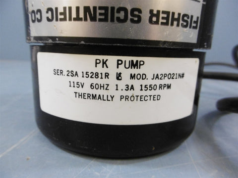 Fisher Scientific B-6-3 PK JA2P021N# Immersion Pump  115V 60HZ + Plug 3/16"