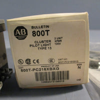 Allen-Bradley Cluster Pilot Light Blue/Green 2 Unit 120V Series N 800T-PC216XBXG
