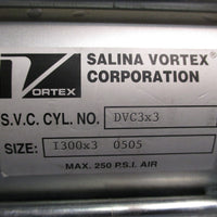 Salina Vortex Corp. Pneumatic Cylinder Max 250 PSI Air Size: I300x3 0505 DVC3x3