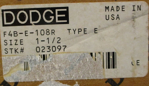 Dodge 023097 4-Bolt Flange Mount Bearing F4B-E-108R Type E 1-1/2" Bore