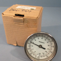 Marsh Thermometer L31105 Thermometer 0250 Deg F, 2" Long Stem 3" Dial 1/2 MNPT