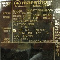 Marathon RN182TTGS11105AAL Marine / Severe Duty Motor 1/2 HP, 3 Ph, 868 RPM