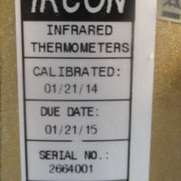 Ircon 44-99F-0-0-1 Non-Contact Infared Thermometer Water Cooled Housing