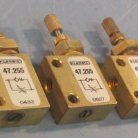 Kuhnke 47.255 OneWay Flow Restrictor 0432 Brass Opens At 7 PSI Lot of 3
