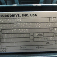 SewEurodrive Gear Motor 0.5HP 3PH 230/460VAC 2/1A 60Hz W30DT71D4