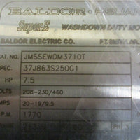 Baldor Stainless Washdown Motor 7.5 HP JMSSEWDM3710T, 3 Ph, 1770 RPM New