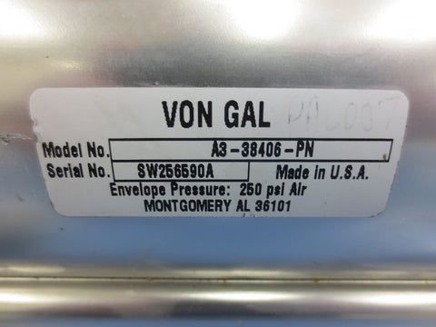 Von Gal A338406PN Pneumatic Cylinder 250 Psi Air