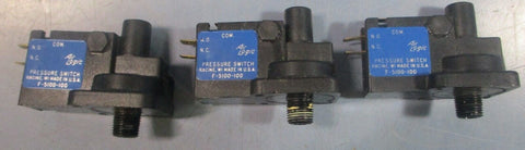 Air Logic F-5100-100 Pressure Switch 0.5-100 PSI F5100100 (Lot of 3)