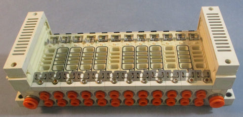SMC 12Port Station Manifold Base 24 1/4" Ports 4 3/8" Ports (2) VVQ200010A1
