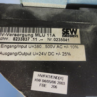 Sew Eurodrive 1 HP Inverter/Vector Duty 3 PH AC Motor DFT80M4MM07CKS w/ MLU 11A