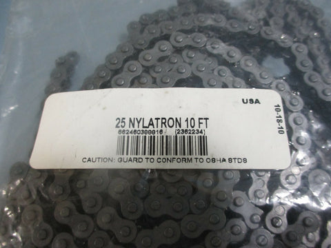 Nylatron Thermoplastic Chain  25 Nylatron 10 FT NEW