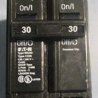 Eaton BR230 Circuit Breaker 2 Pole 30A 120/240VAC Type C230 (Lot of 2)