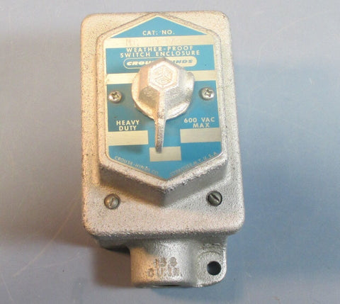 Crouse Hinds Weather-Proof Switch Enclosure 15.8 CU.IN.  MC11273 Used