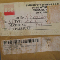 BS & B SAFETY HEAD RUPTURE DISC SIZE: 1.5" TYPE: GRC 316 SS EP5906033