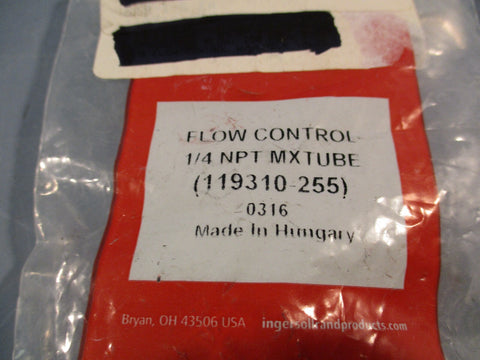 ARO Air Flow Control, 150 PSI, 1/4 NPT MX TUBE, DAMS FLOW CONTROL 119310-255