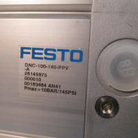 Festo Pneumatic Cylinder Double Acting 100 Bore 140MM Stroke DNC100140PPVA