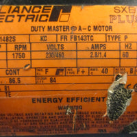 Reliance Electric P14X14842S Duty Master A-C Motor 3PH 1HP 1750RPM 7/8" Shaft Di
