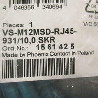 Phoenix Contact VSM12MSDRJ45931/10,0 SKR Ethernet Cable 10Ft Length