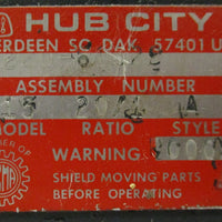 Hub City 022061322 Gear Reducer 5/8 inch Bore 1 3/4 Bore Dia 20:1 Ratio