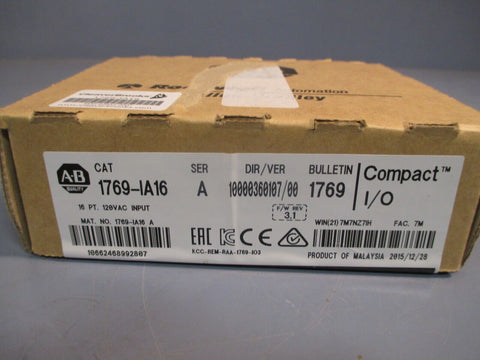 Allen-Bradley Compact I/O  16 PT. PLC Input Module 120VAC Ser A 1769-IA16 SEALED