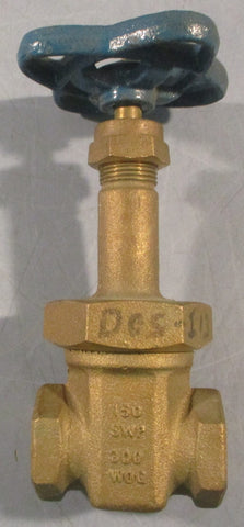 Nibco T134 Gate Valve 3/4" Bronze Body 150lb SWP 300lb WOG Handwheel