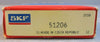 SKF 51206 Single Direction Thrust Ball Bearings 30mm Bore 52mm OD 16mm W *SEALED