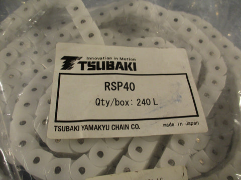 TSUBAKI Flat Top Infeed Conveyor Chain Polyacetal RSP40 240L