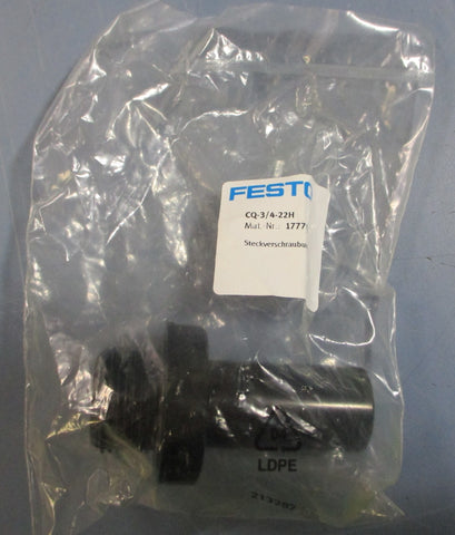 (Lot of 11) Festo CQ-3/4-22H Push In Fitting 177711 17mm, -0.95 bar…15 bar