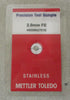 Mettler Toledo Precision Test Sample 2.0mm FE Stainless 4505662701E (Lotof 4)