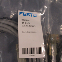 Lot of (3) Festo KMEB2245LED Plug Socket W/Cable 24Vdc; 5m Long 174845
