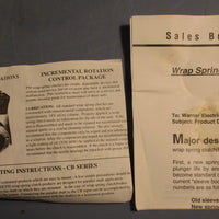 Warner 306-17-053 Electrically Actuated Wrap Spring Clutch Brake Assembly NOS