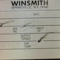 Winsmith 943CDSNX Gear Reducer 943CDSX501X0GC 60:1, 1750RPM, 4.40HP, 15/8" Bore