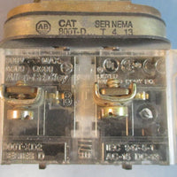 AllenBradley 800TD Series T Push Button w/ Contact Blocks Used