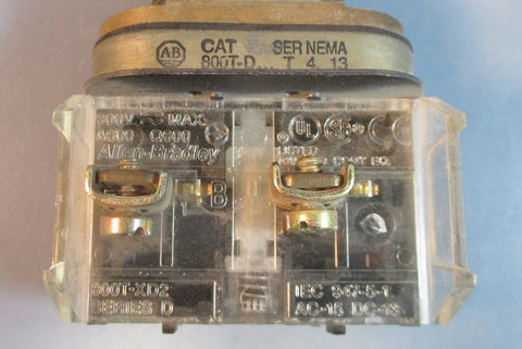 AllenBradley 800TD Series T Push Button w/ Contact Blocks Used