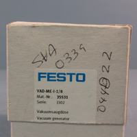 FESTO VAD-ME-1-1/8 Vacuum Generator 35531, 1.5-8 BAR OPERATING PRESSURE