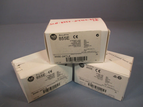 LOT OF 3 ALLEN BRADLEY STEADY LED STACK LIGHT SERIES A 885E24TL4