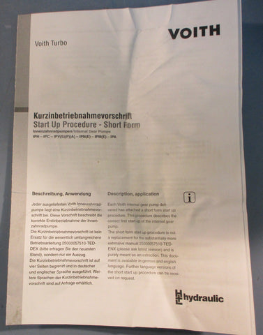 Voith H56.542110 Medium-Pressure Internal Gear Hydraulic Pump 2500RPM Max