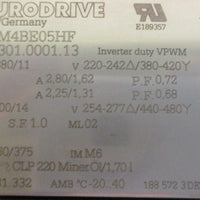 Sew Eurodrive R57 DRS71M4BE05HF Inverter Duty Gearmotor 3PH 35mm Shaft Dia