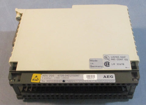 AEG ADU 205 6728042.270397 Rev 06 4 Analog Input Module 10V 20mA