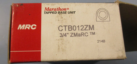 MRC Marathon CTB012ZM Pillow Block Bearing 3/4" Bore 3" Length 2-5/8" Height