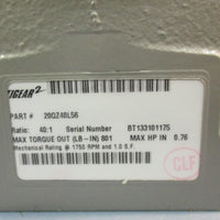 DODGE 20QZ40L56 TIGEAR-2 E-Z KLEEN REDUCER 40:1 RATIO 56C, RIGHT ANGLE