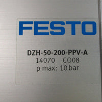 Festo DZH50200PPVA Pneumatic Cylinder 14070, C008, 200mm Stroke, 20mm Shaft