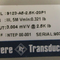Revere Transducers 9123A52.5K20P1 Stainless Steel Load Cell 3.004mV/V@2.5K Lb