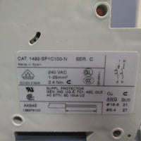 ALLEN BRADLEY CIRCUIT BREAKER 10A SER. C 1P  1492SP1C100N