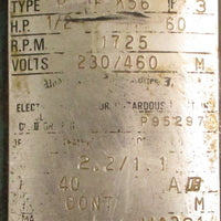 Reliance P56G2302UXB Dutymaster AC Motor Thermally Protected 1/2HP 5/8" Shaft