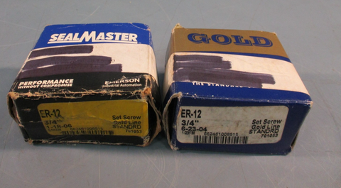 LOT OF (2) SEALMASTER ER-12 INSERT BEARING 3/4" 701053