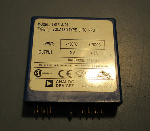 Analog Devices 5B37-j-01 Isolated Type J PLC Module Automation