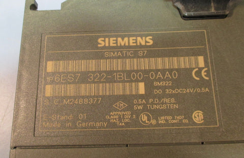 Siemens 6ES7 3221BL000AA0 Digital Output Module Simatic S7 SM322
