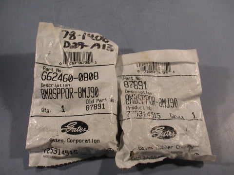 Lot of (2) Gates Flared Tube, Elbow 90 Degree Fitting 8MBSPPOR8MJ90