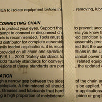 IDC Select 120-1HC Solid Bushing Solid Roller Chain 120H-1C 10' L  Factory Seal